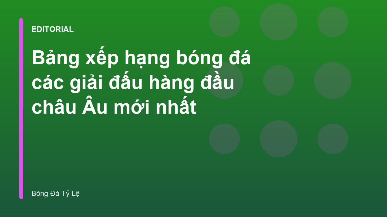 Bảng xếp hạng bóng đá các giải đấu châu Âu